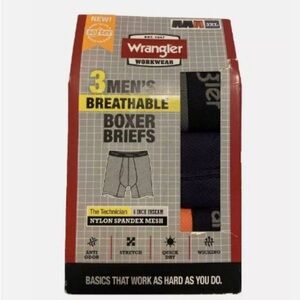 Wrangler Workwear Men 3pk Boxer Briefs 6" Inseam Orange Size 3XL New in Box